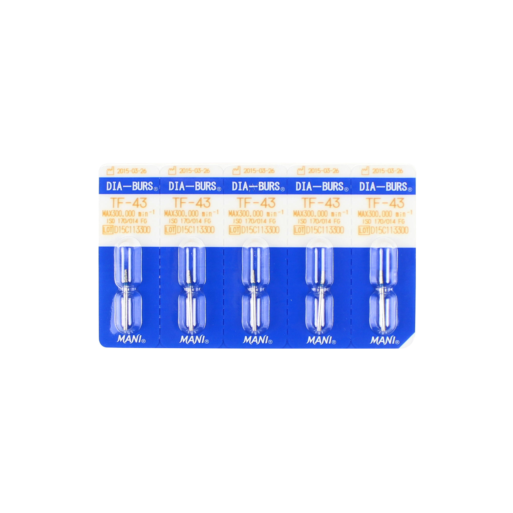 马尼/MANI 金刚砂车针 备牙车针 马尼车针 磨牙车针 TF-43（新老包装随机发货）